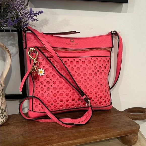 kate spade Hot Pink Perforated Crossbody Bag - Picture 4 of 4